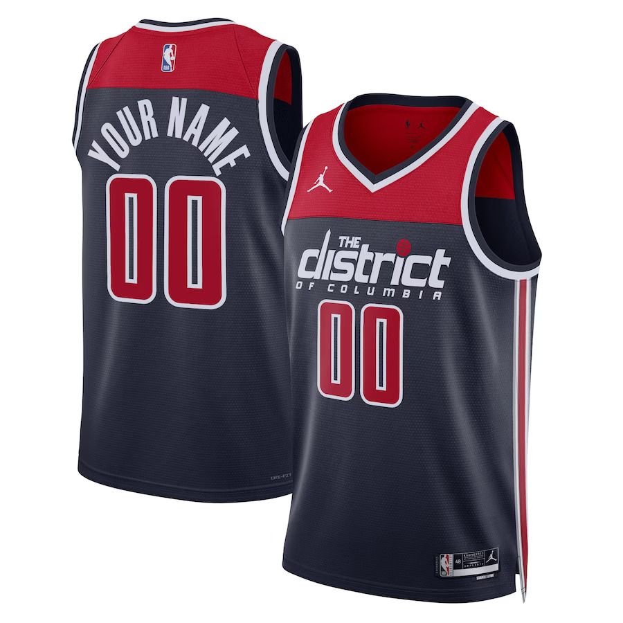 Men Washington Wizards Jordan Brand Navy 2022-23 Swingman Custom NBA Jersey